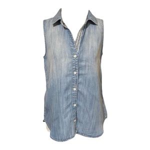Anthropologie Cloth & Stone Chambray Sleeveless Top XS‎